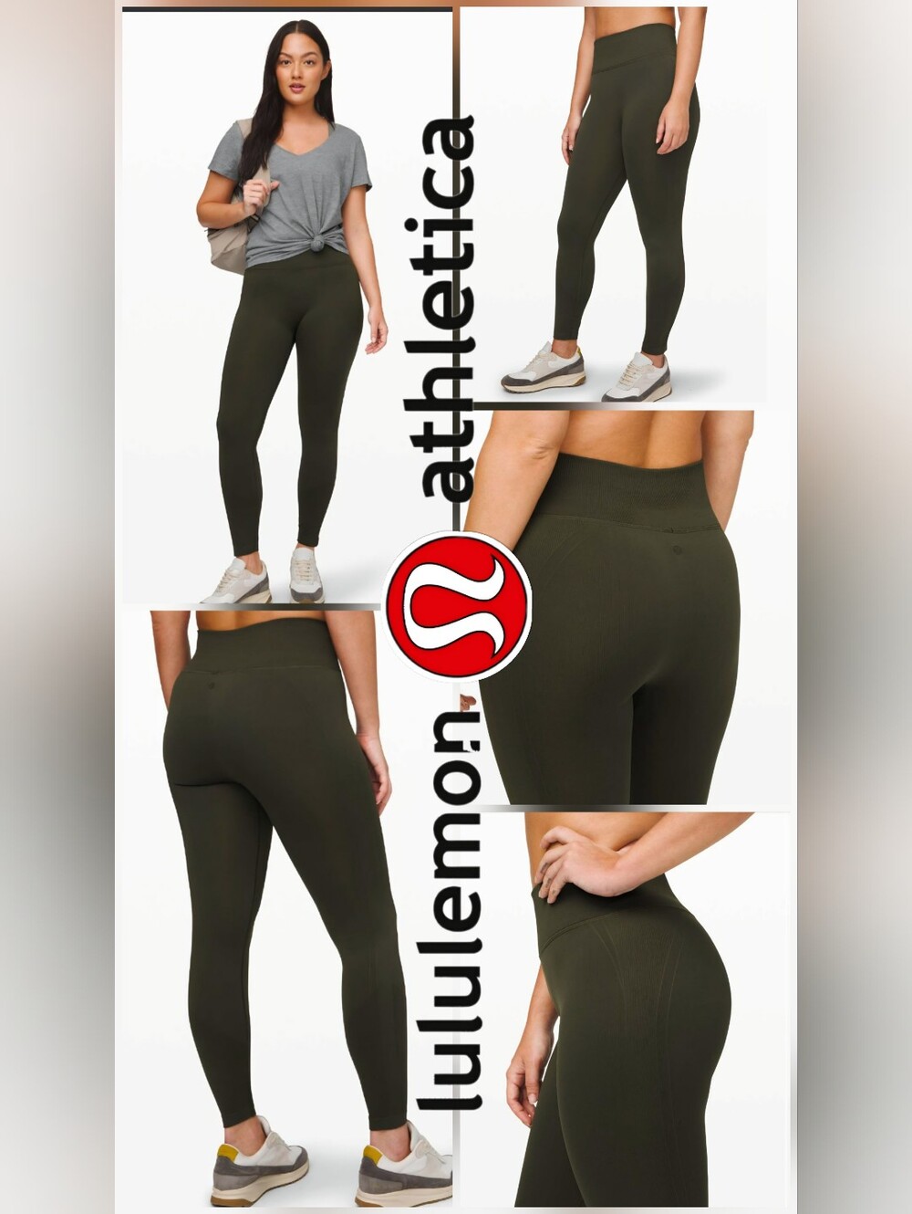 NWOT Lululemon Athletica Ebb To Street High-Rise Tight in Dark Olive